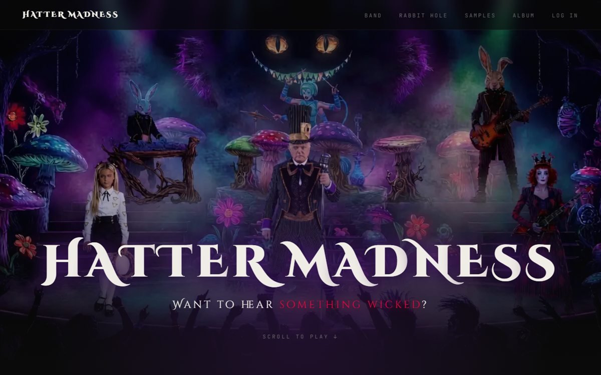 Hatter Madness band website home page