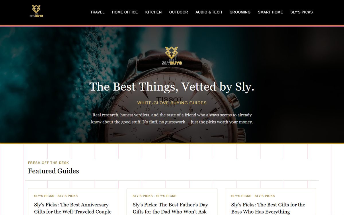 Sly Buys website home page